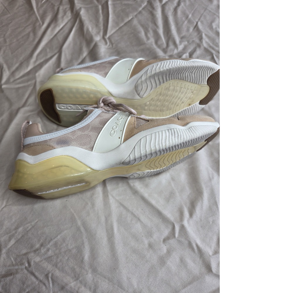 Women's Coach Citysole Sneaker White Tan Suede Leather Size 8.5 - Picture 15 of 15